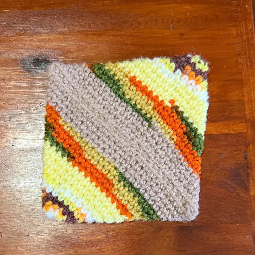 Handmade Crocheted Trivets or Potholders - Vintage 70’s Vibe